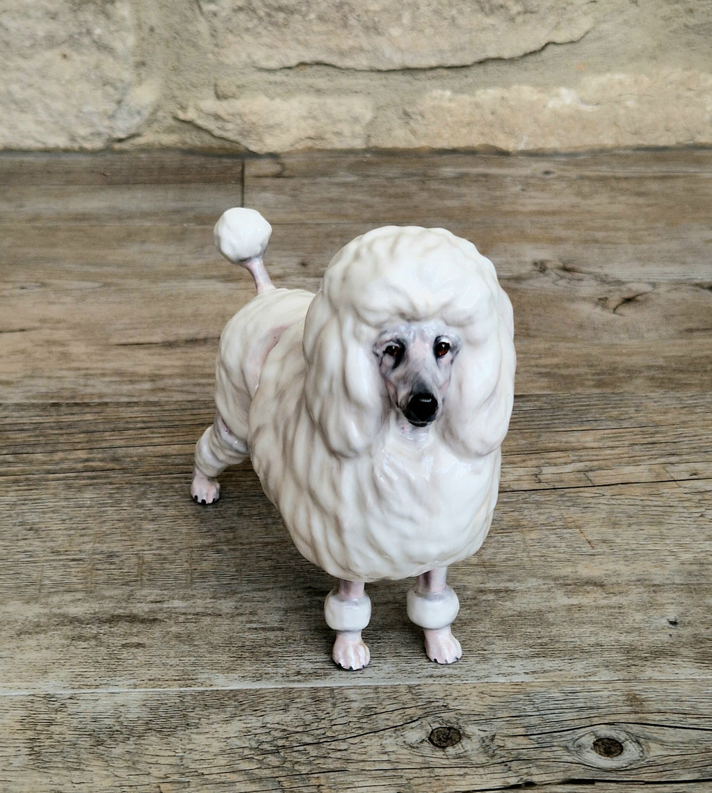 Royal Doulton Vintage White Poodle Dog Ceramic Figurine HN2631 by Peggy Davis 1952-85