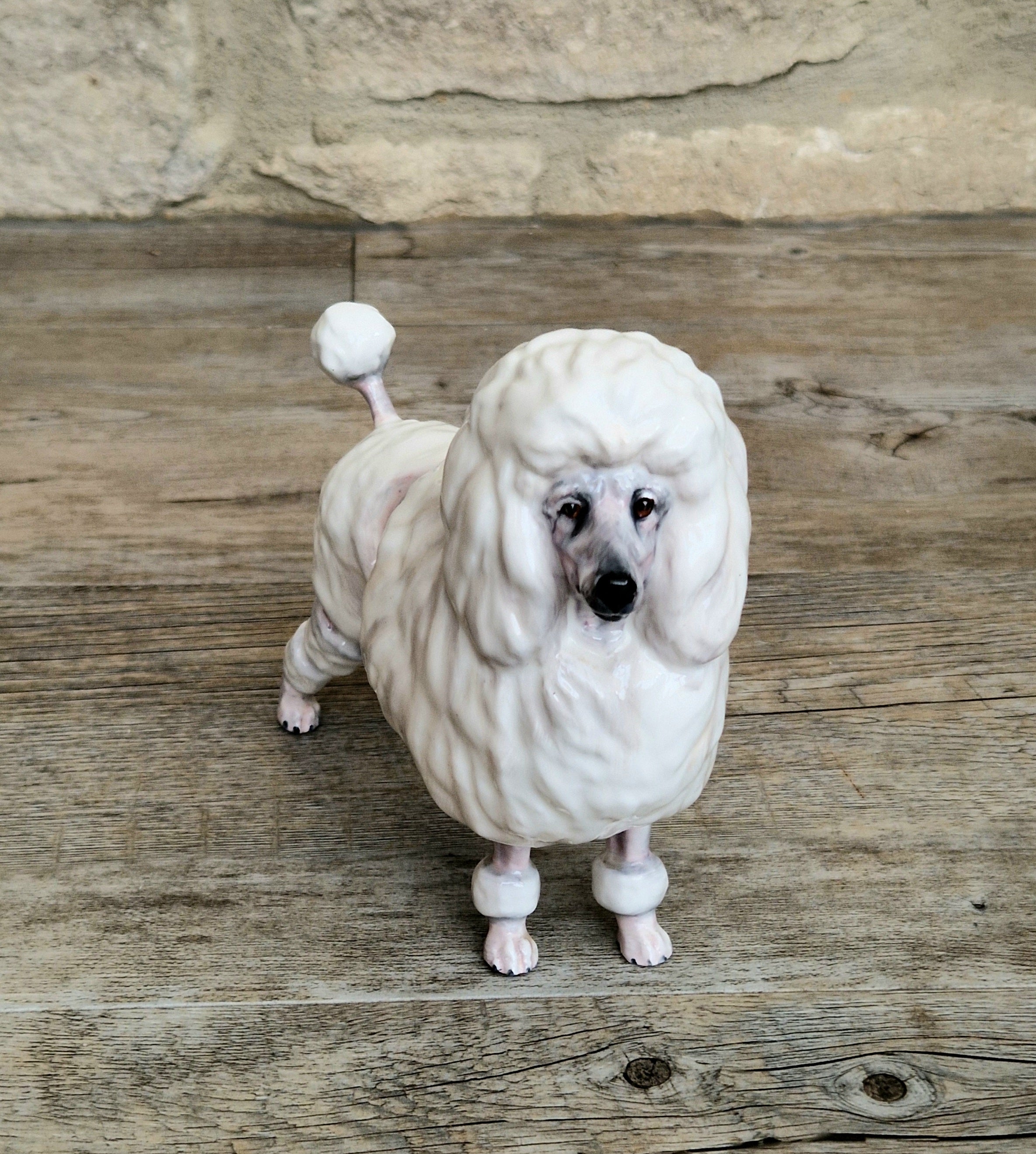 Royal Doulton Vintage White Poodle Dog Ceramic Figurine HN2631 by Peggy Davis 1952-85