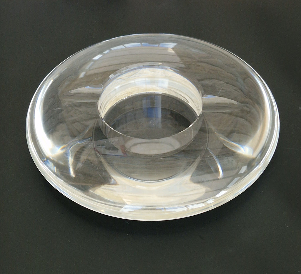 Heavy Clear Crystal Glass Discus Cigar Table Ashtray 23cm Diameter