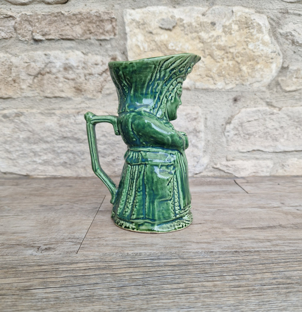 Antique Majolica Toby Jug: 19th Century English Lady Toper