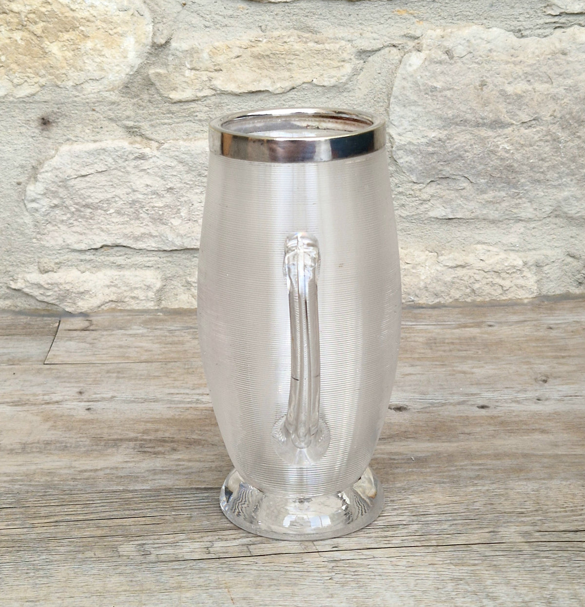 Antique Victorian Stevens & Williams Threaded Glass Twin Handled Vessel c.1900