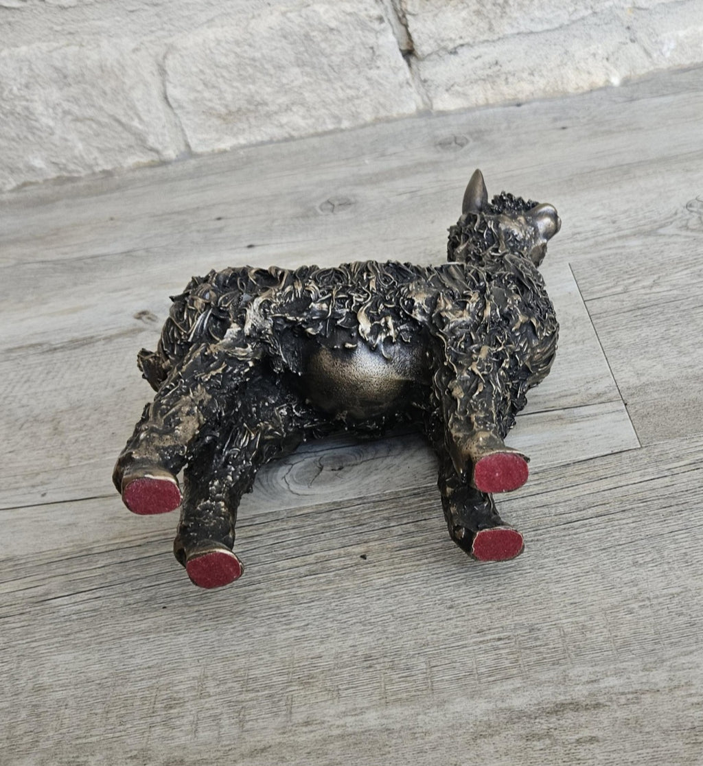 Alpaca Sculpture Ornament Figure Veronica Ballan Cold Cast Resin 10" Frith England