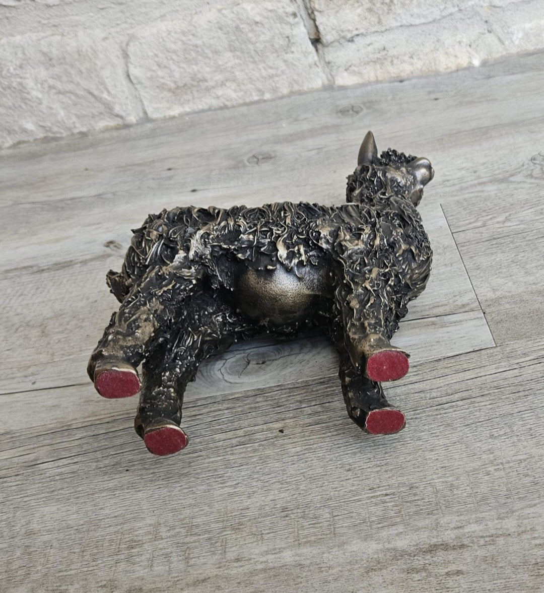 Alpaca Sculpture Ornament Figure Veronica Ballan Cold Cast Resin 10" Frith England