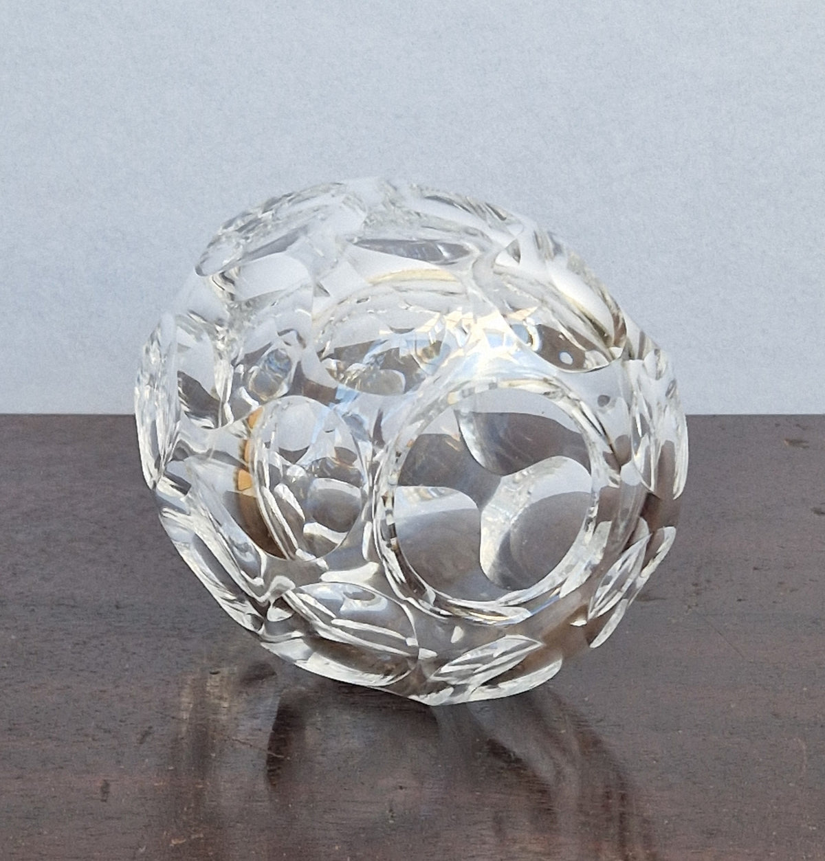 Antique 1930s Orrefors Sweden Sven Palmqvist Optic Cut Crystal Vase 1730/7 Art Deco
