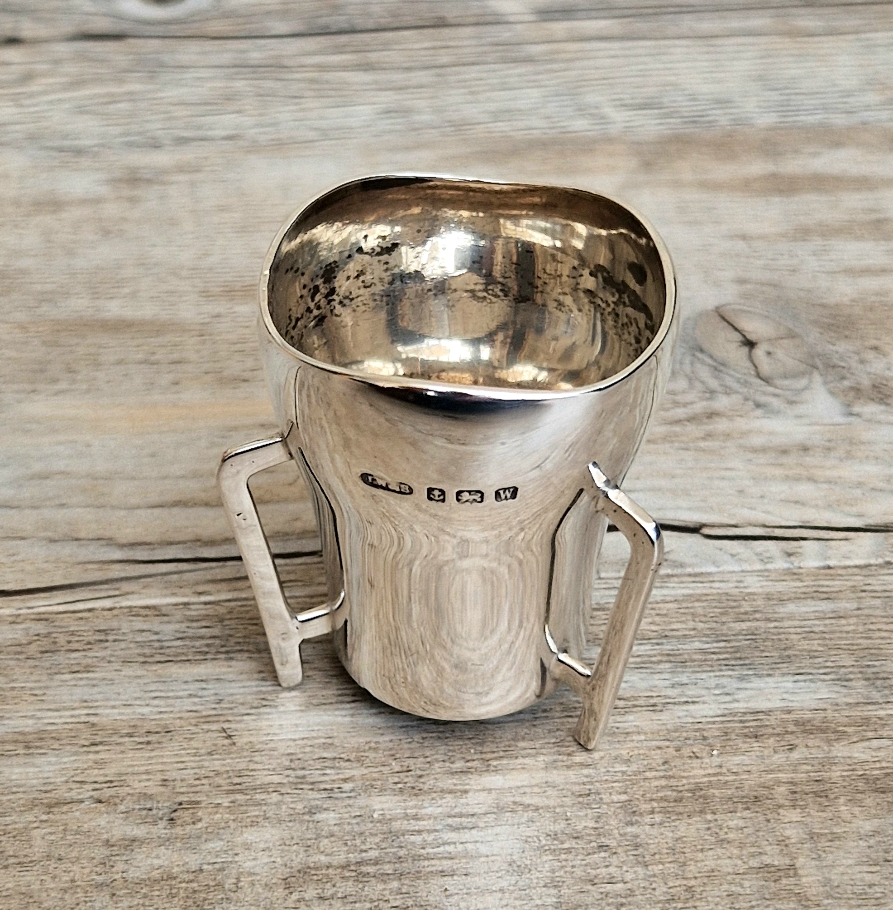 Celtic Revival Sterling Silver Mether Cup Tot Measure Birmingham 1921 James Woods & Sons Rare