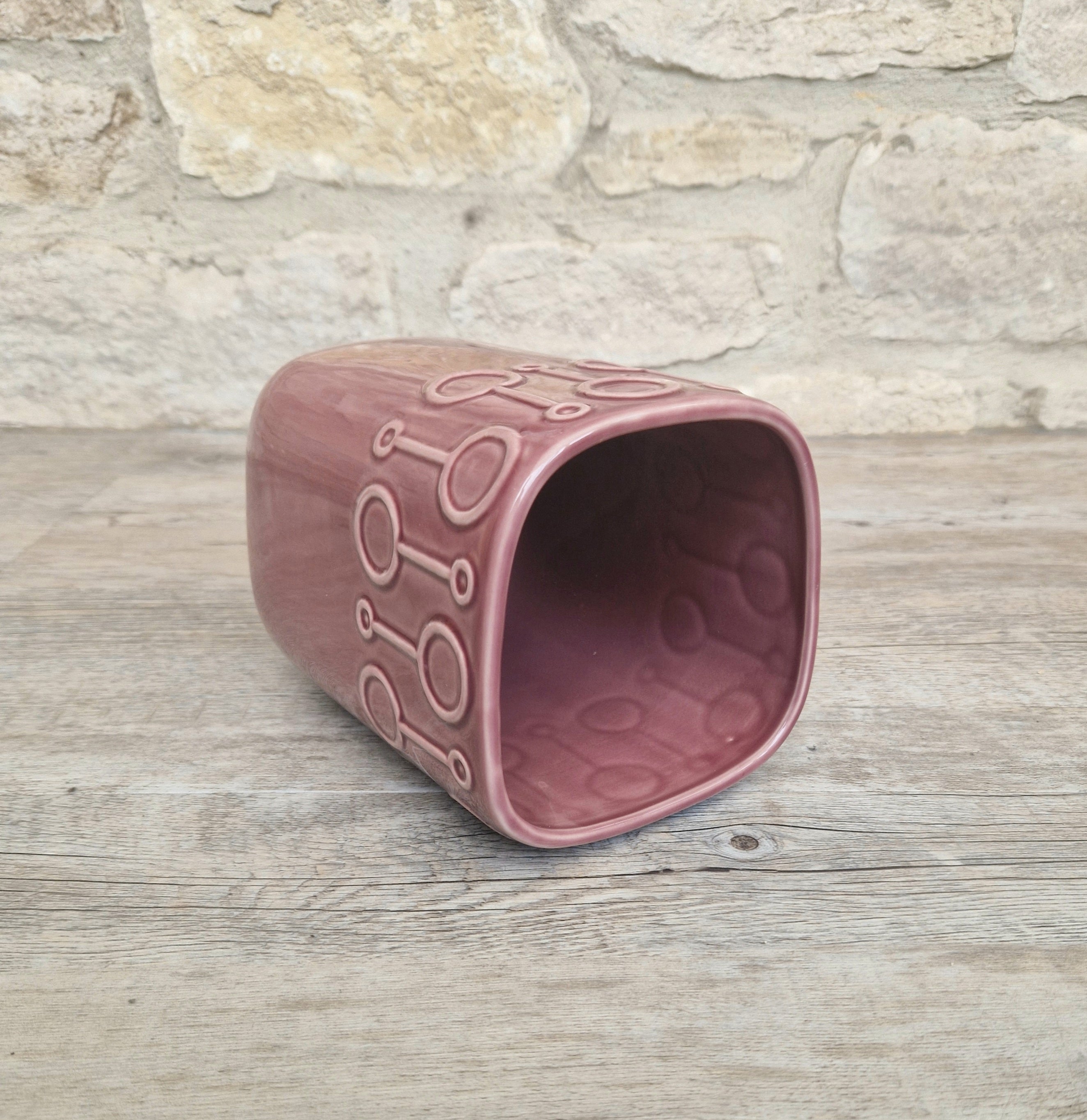 Vintage Pink Flower Vase IKEA Scandinavian Design, 7" Tall