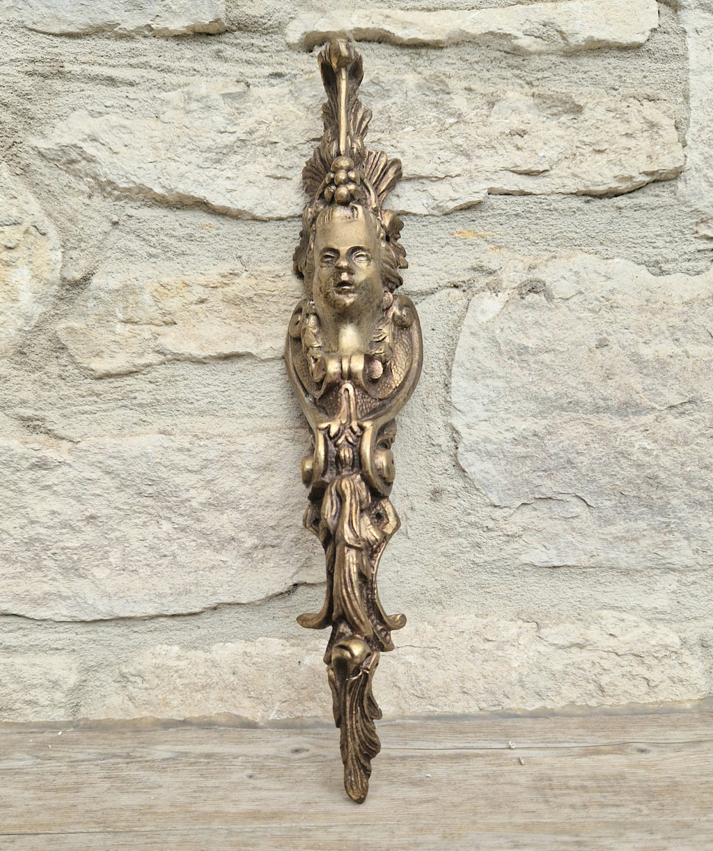 Cast Bronze French Ormalou Decorative Female Figural Antique Furniture Leg Mount Piece Fitting