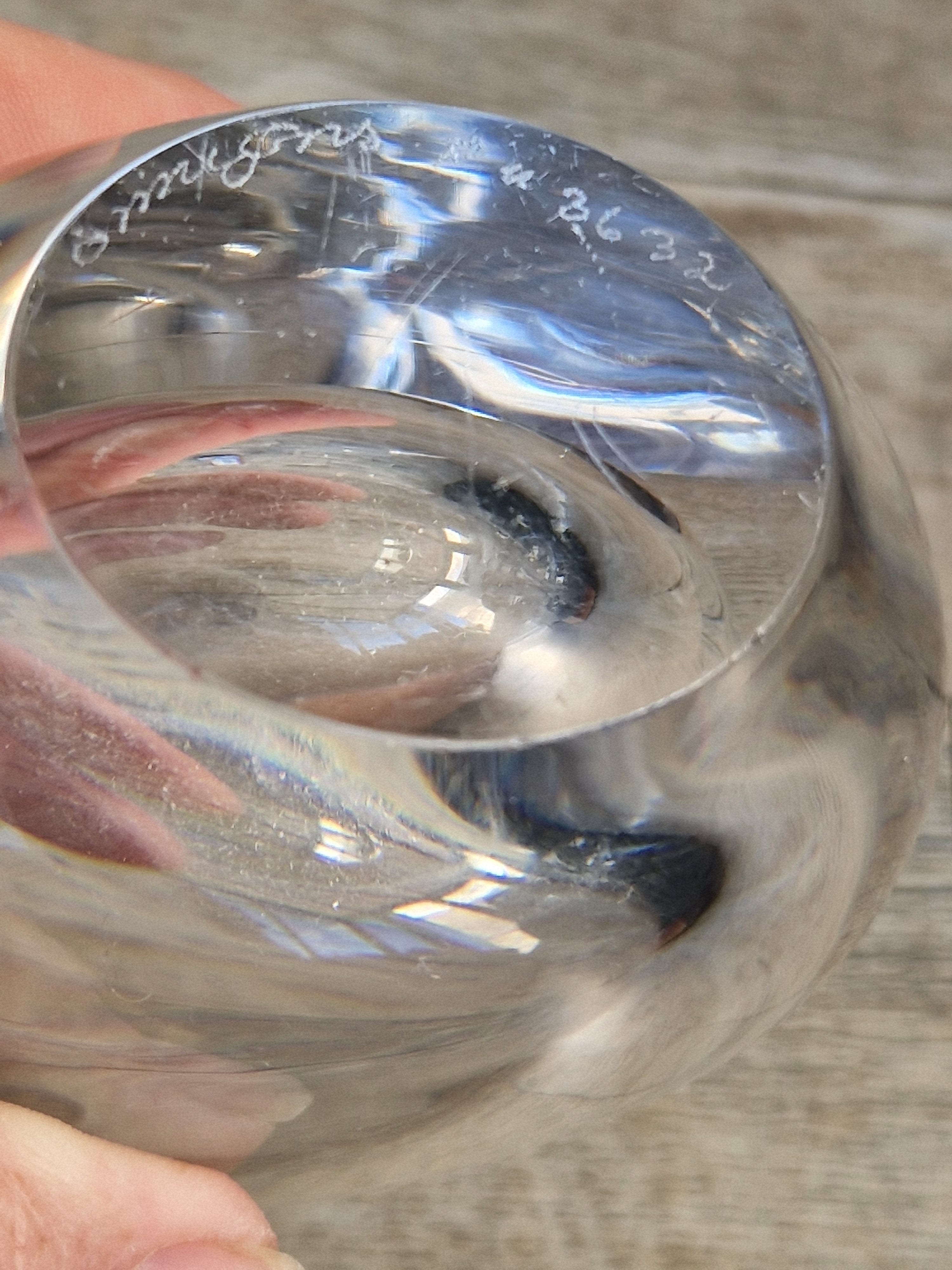 Vintage Orrefors PU3632 Crystal Teardrop Vase Mid Century Swedish Art Glass Sven Palmqvist 16cm