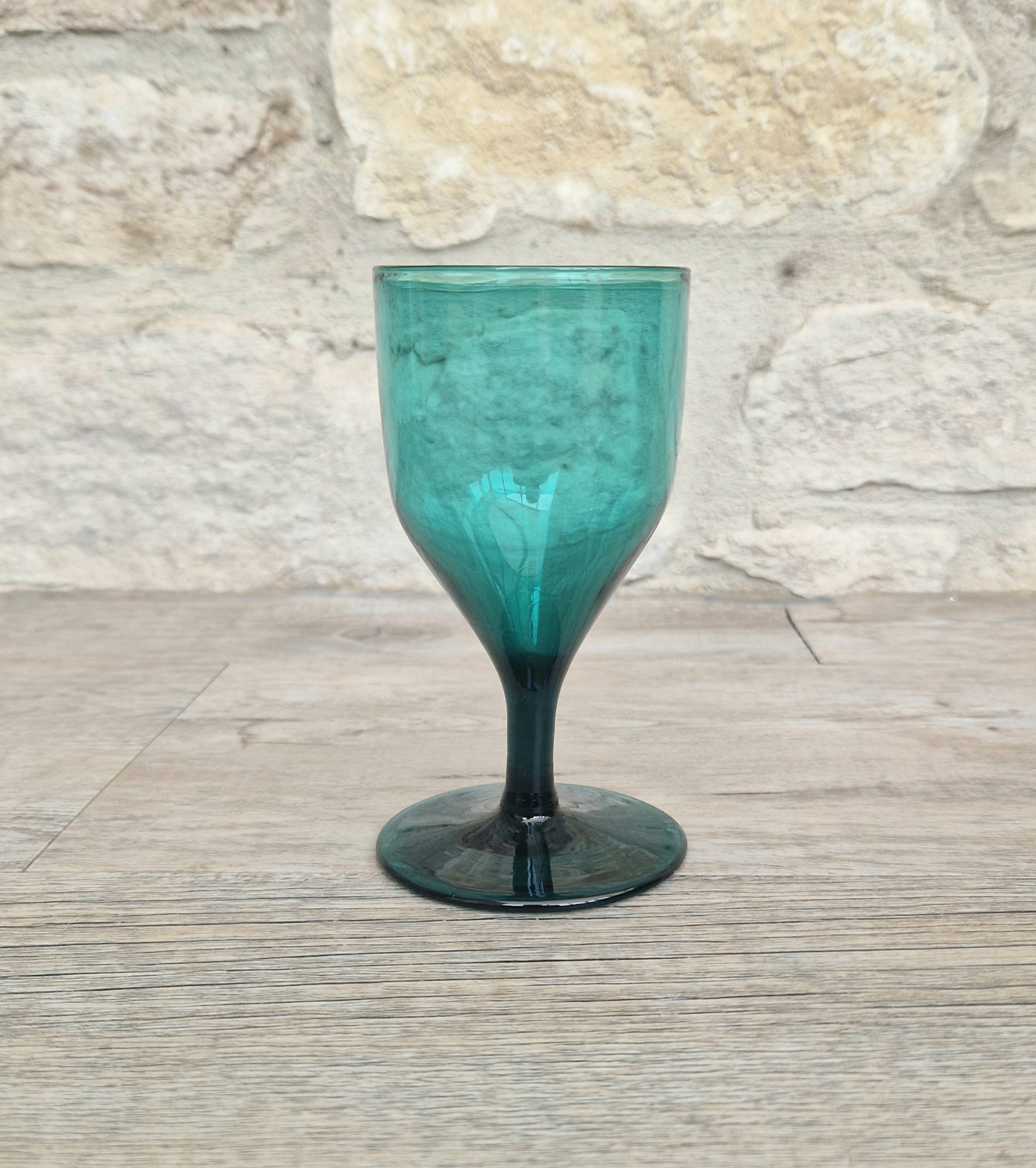 Fine Antique Georgian Tulip Bowl Green Wine Glass Snap Pontil c.1830
