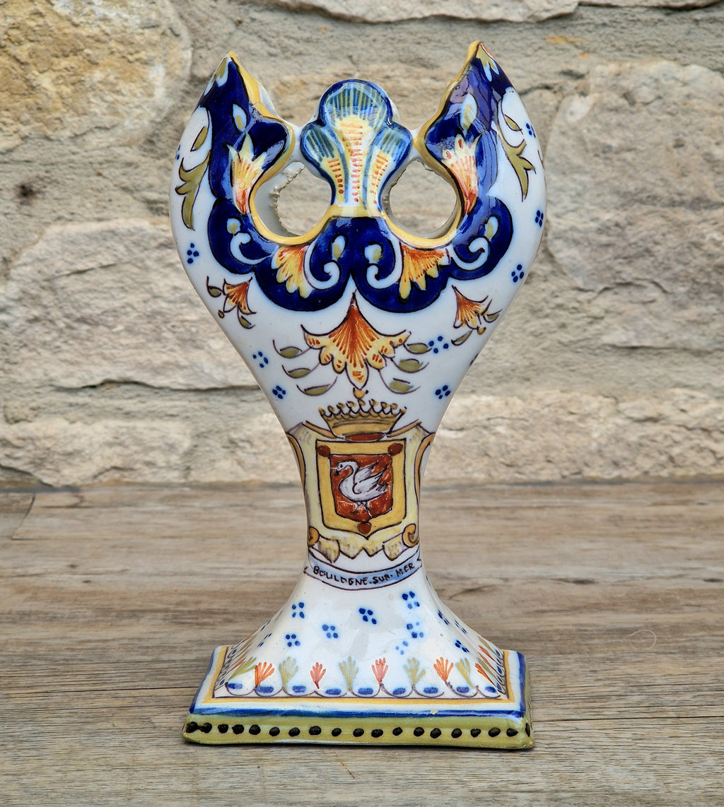 Geo Martel Faience Tulip Vase: Boulogne Sur Mer Art Nouveau Ceramic