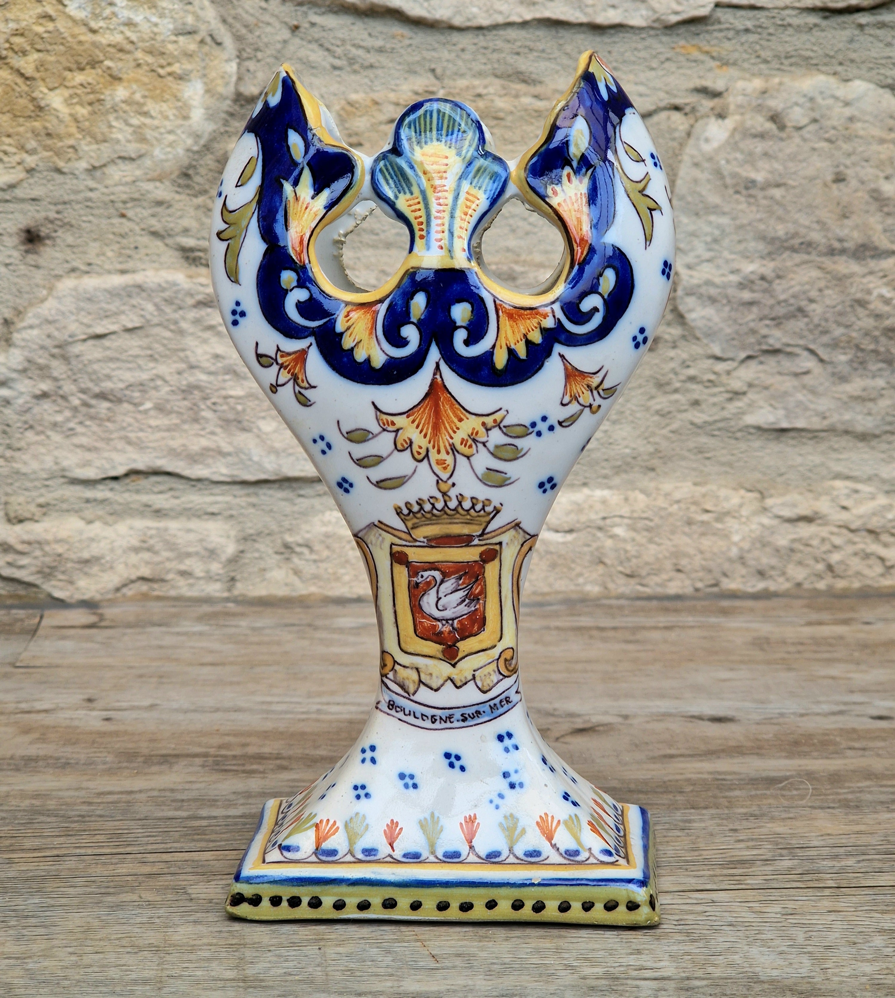 Geo Martel Faience Tulip Vase: Boulogne Sur Mer Art Nouveau Ceramic