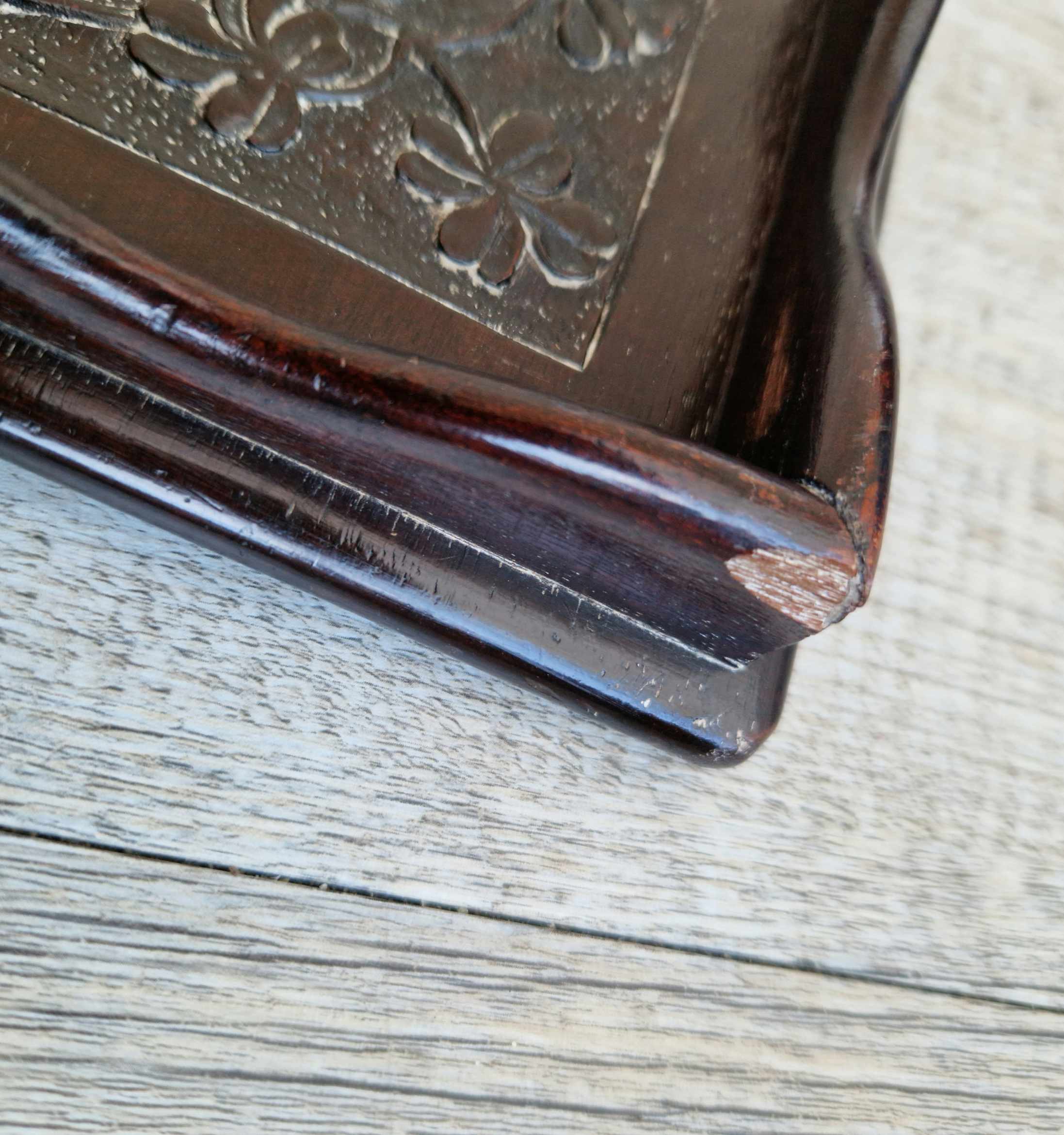 Antique 19th C. Carved Corps Of Commissionaires Presentation Brass Handled Serving Tray