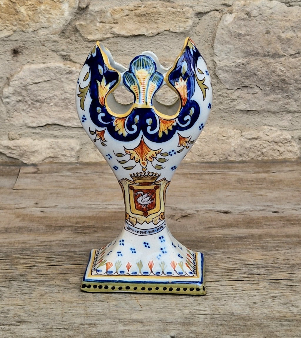 Geo Martel Faience Tulip Vase: Boulogne Sur Mer Art Nouveau Ceramic