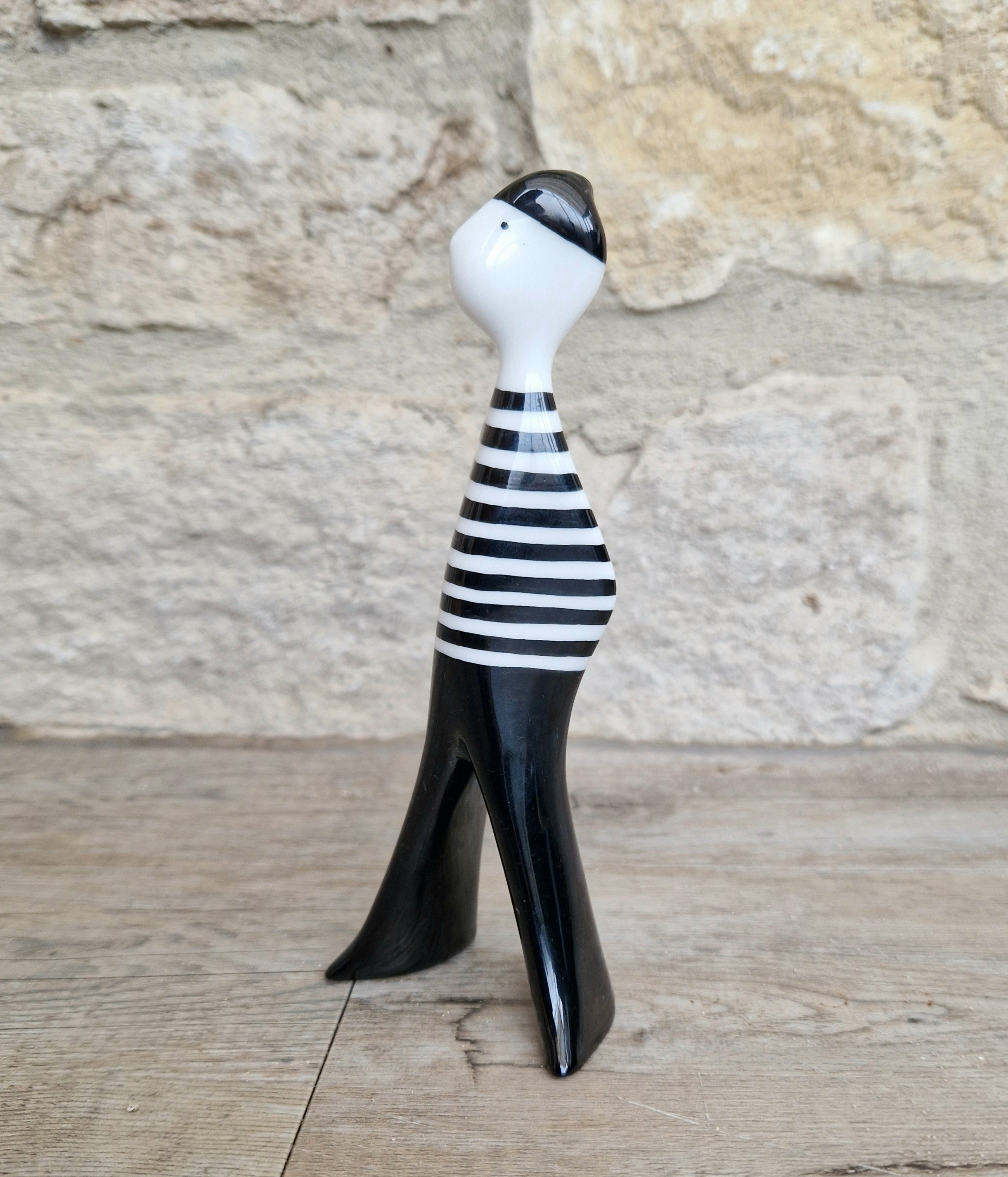 Lubomir Tomaszewski Ćmielów Fine Porcelain 'Felek Marynaz' Black & White Stripe Sailor Figure