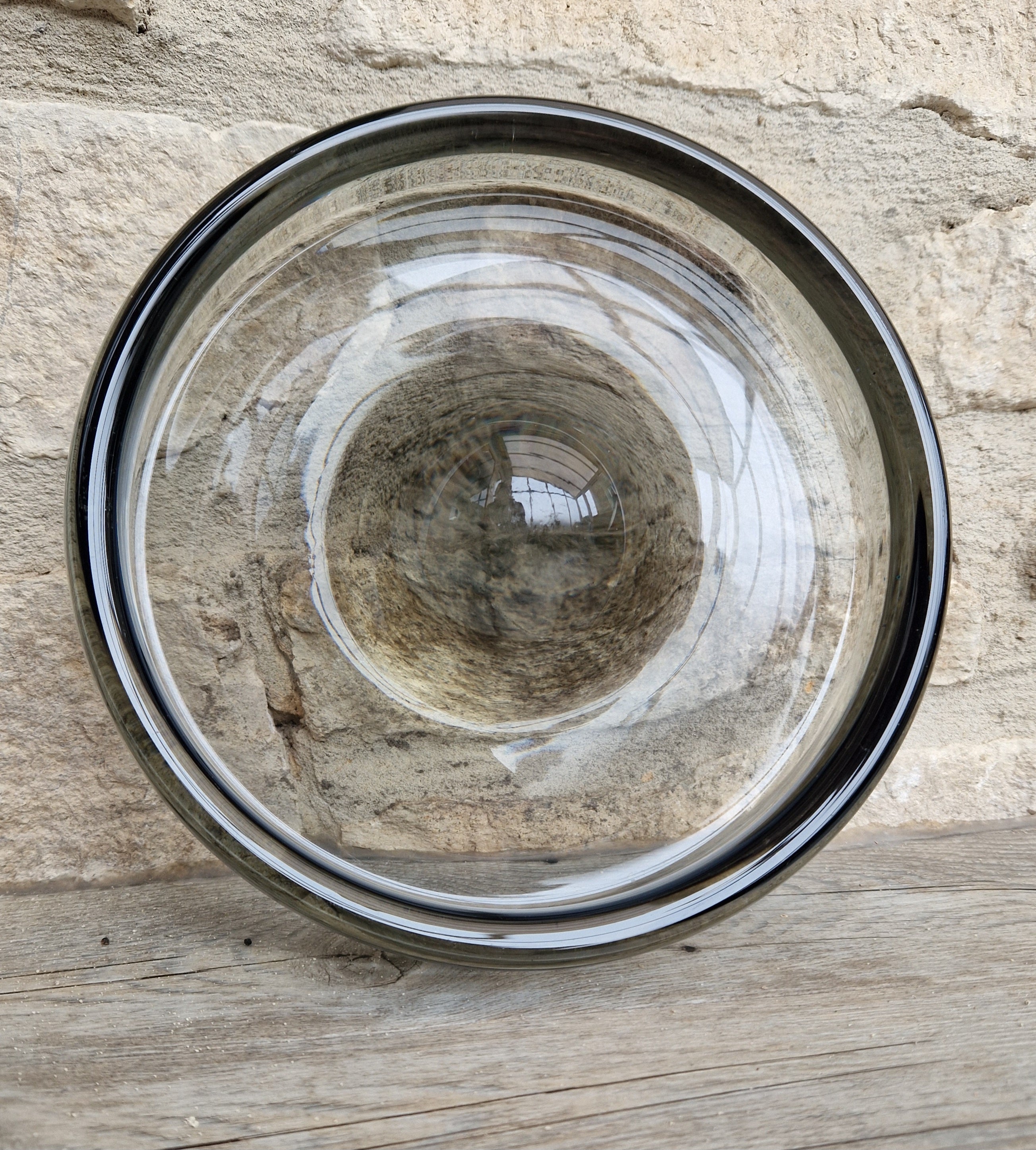 Holmegaard Denmark Art Glass Bowl: Per Lütken 'Fried Egg' Centerpiece