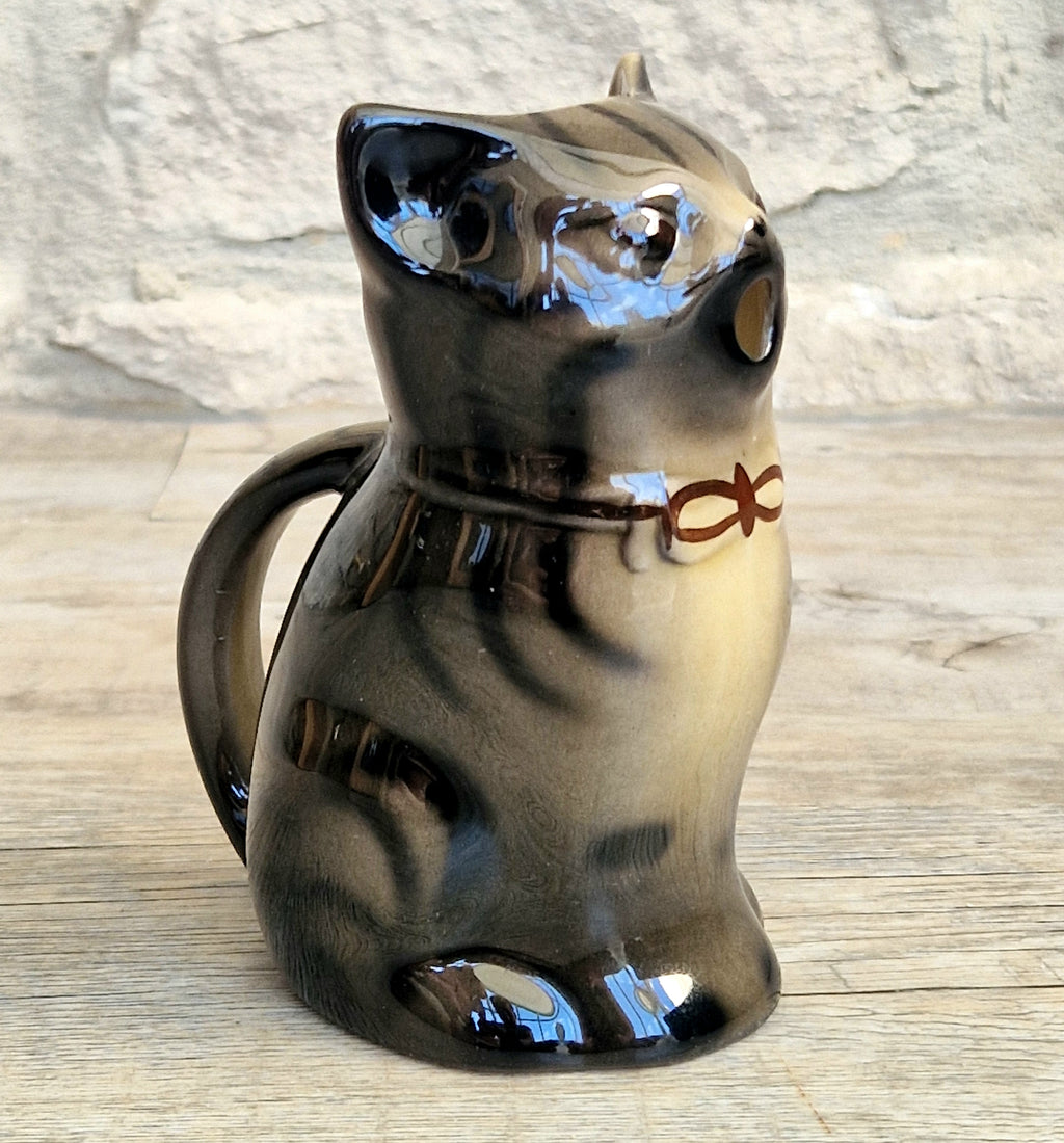 Vintage 1970's Tony Wood Studio Ceramic Bengal Cat Creamer Jug