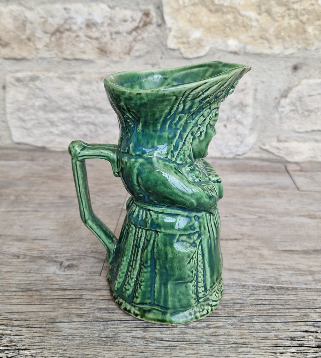 Antique Majolica Toby Jug: 19th Century English Lady Toper