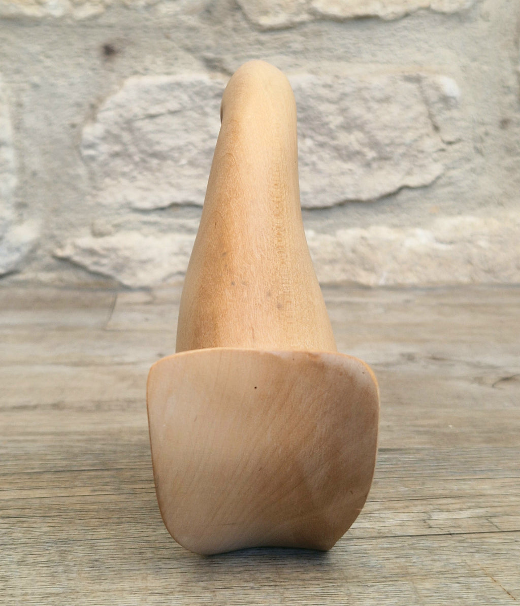 John Mainwaring Signed Rock Maple Wood Bird Sculpture Hand Carved Minimalist Stylized Dove Figurine Vintage