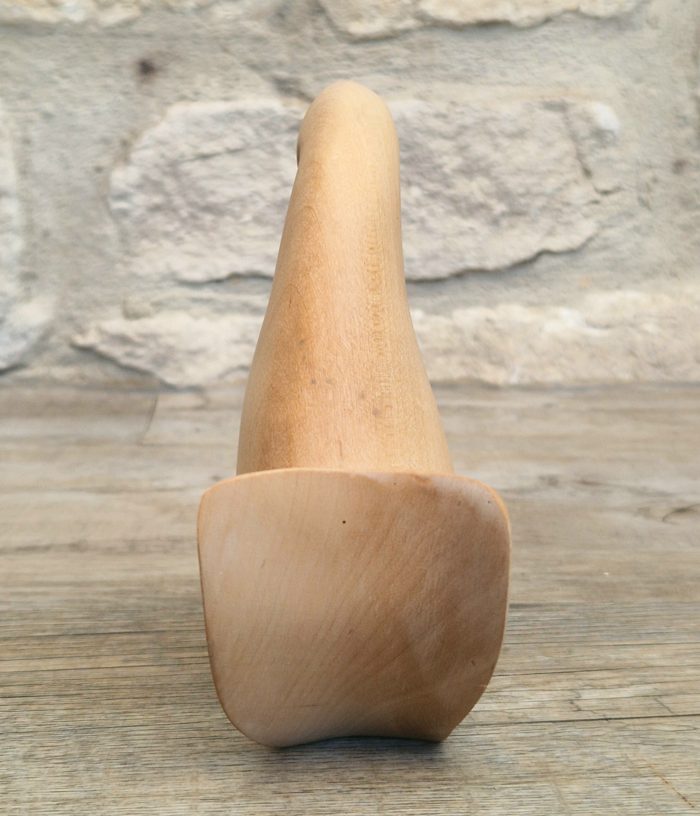 John Mainwaring Signed Rock Maple Wood Bird Sculpture Hand Carved Minimalist Stylized Dove Figurine Vintage