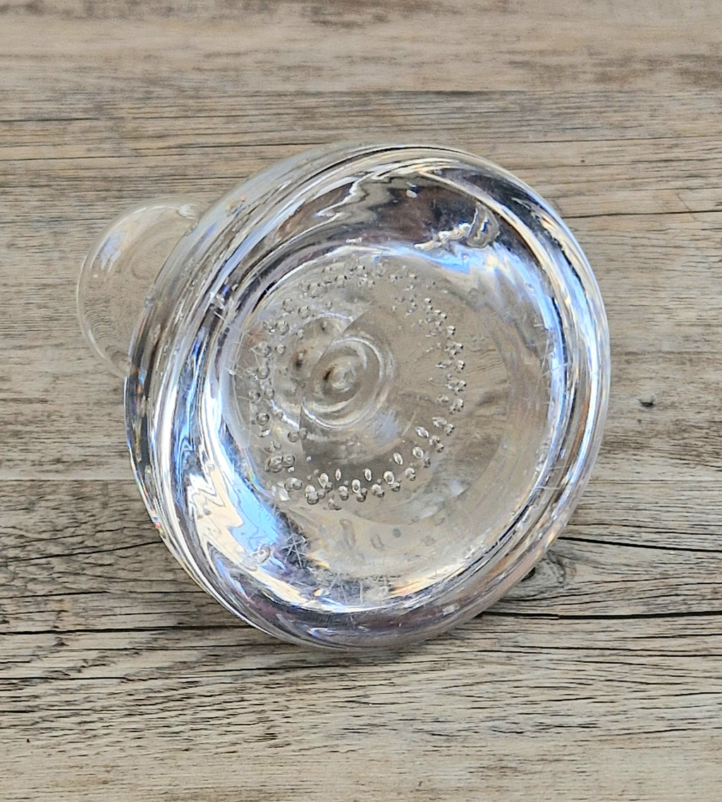 Rare Whitefriars 1940s Clear Controlled Bubble Candlestick 9318 William Wilson