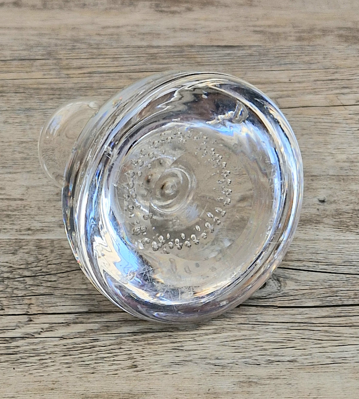 Rare Whitefriars 1940s Clear Controlled Bubble Candlestick 9318 William Wilson