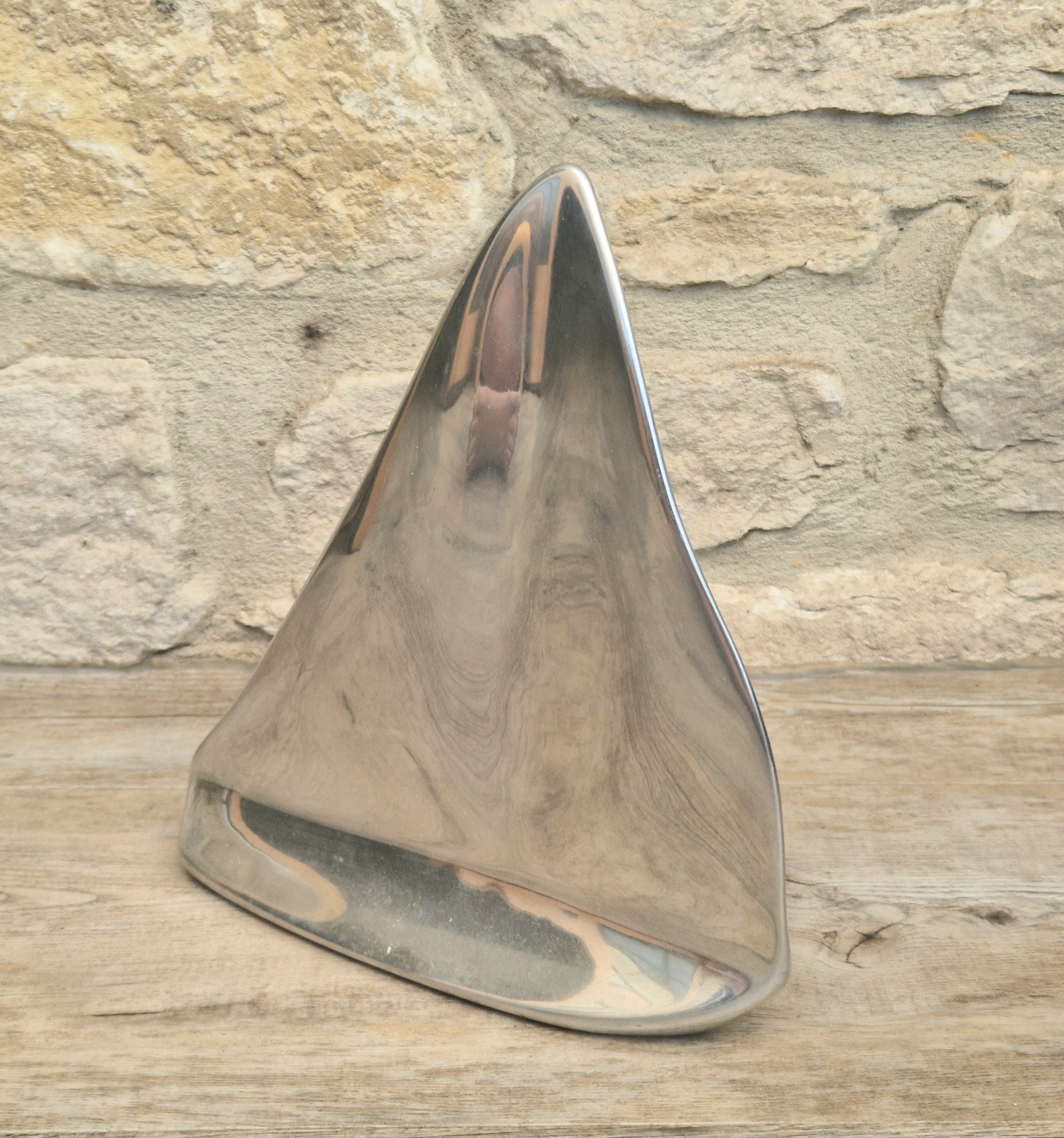 Vintage Hoselton Sailboat Stylised Aluminium Sculpture Signed Minimalist Nautical Decor
