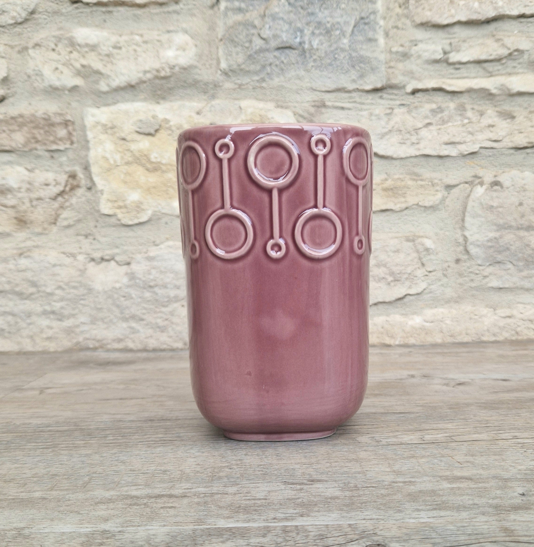 Vintage Pink Flower Vase IKEA Scandinavian Design, 7" Tall