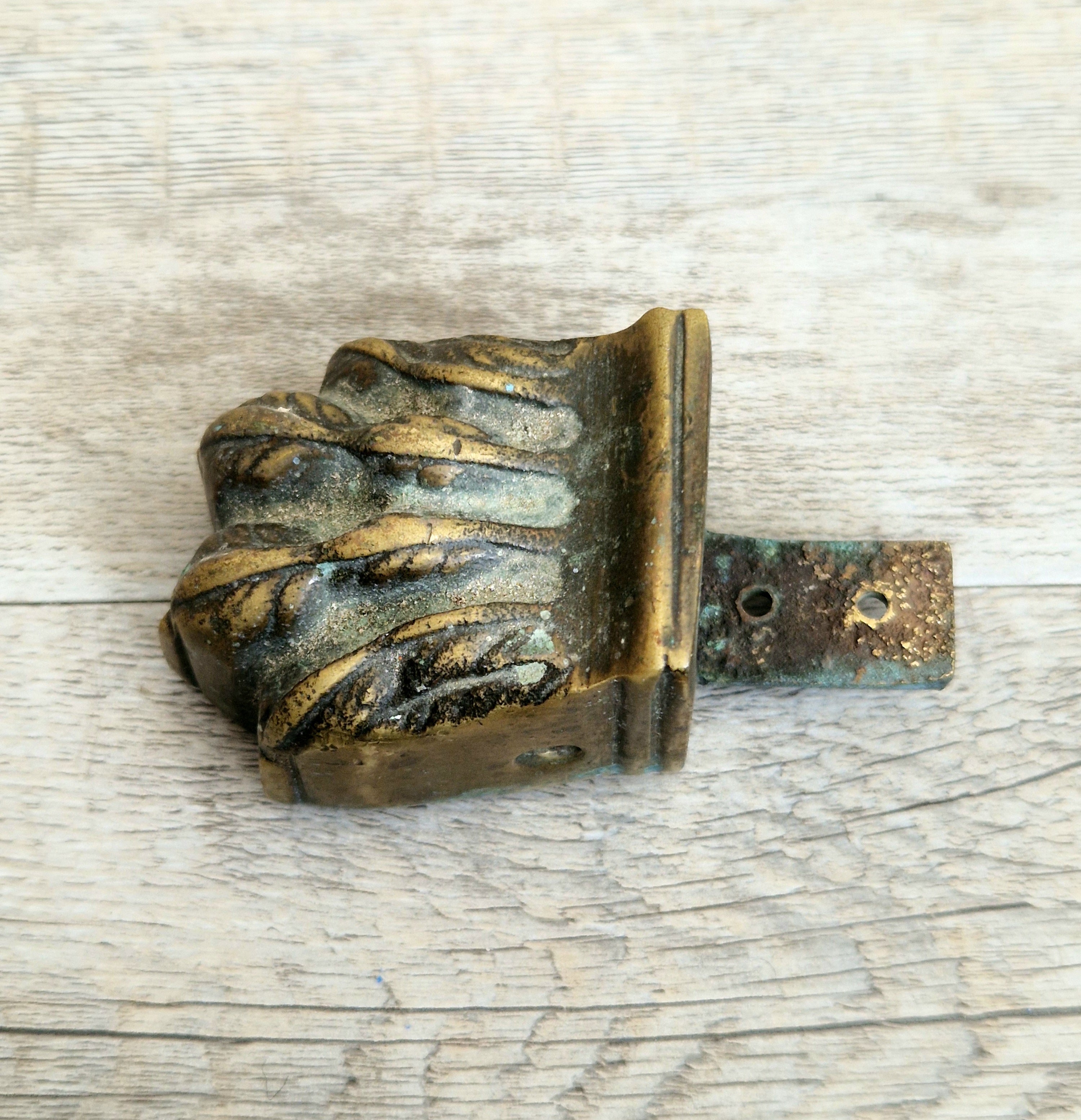 Rare 1800-1850 Heavy Sand-Cast Brass Lion Paw Feet, Set of 4 Antique Claw Foot Leg Caps for Pedestal Table etc Restoration