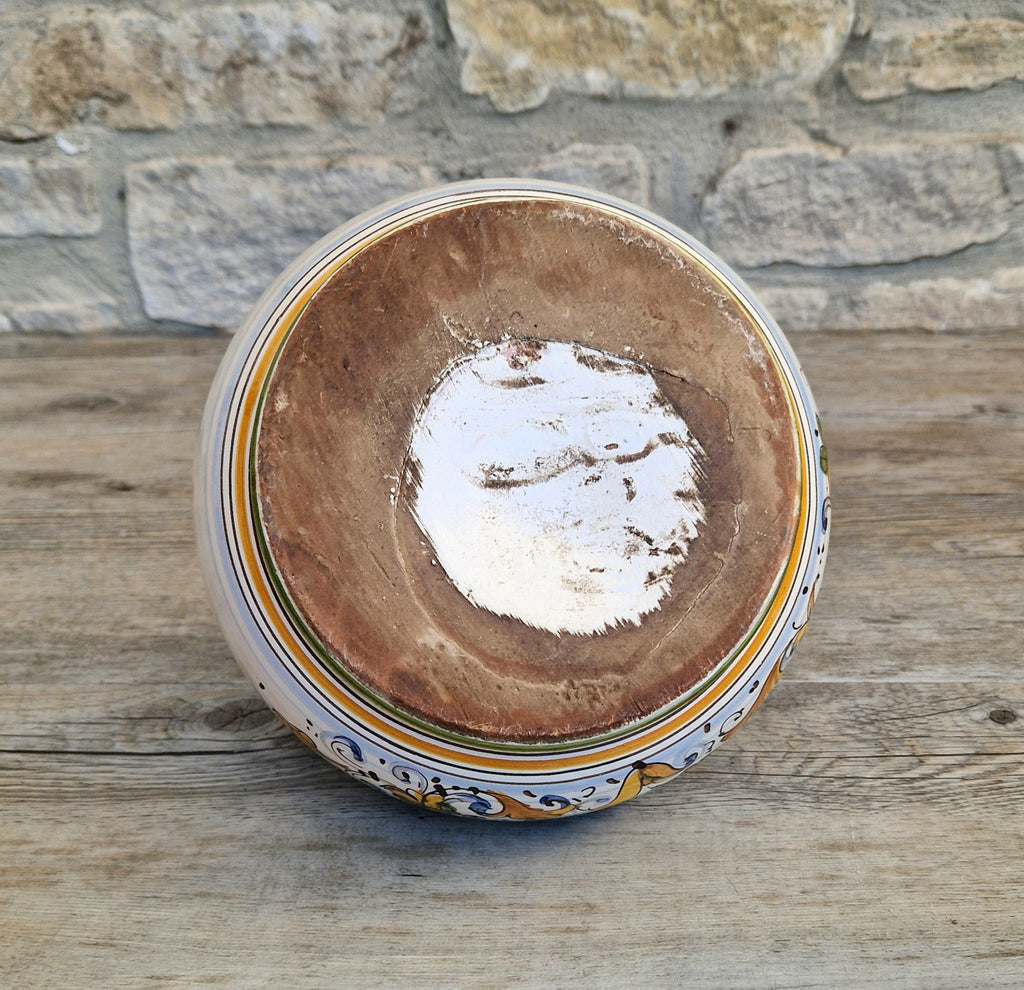 Deruta Italian Majolica Ceramic Lidded Flour Jar Vintage Kitchen Decor