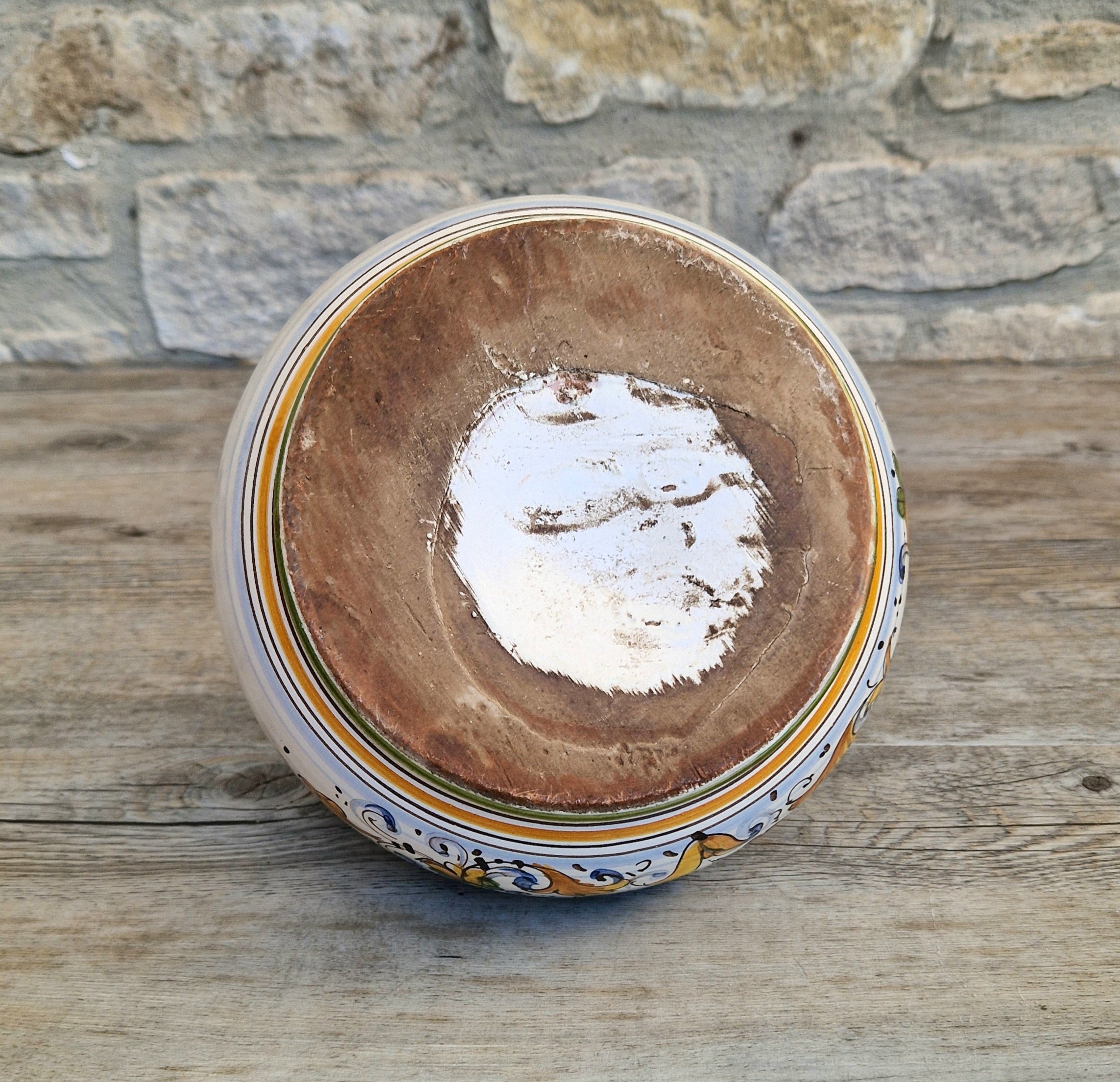 Deruta Italian Majolica Ceramic Lidded Flour Jar Vintage Kitchen Decor