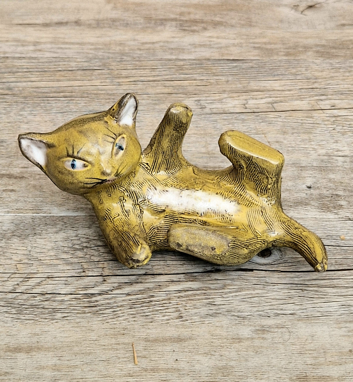 Vintage Mid-Century Upsala Ekeby Swedish Pottery Cat Figurine By Dorothy Clough 1956-67.