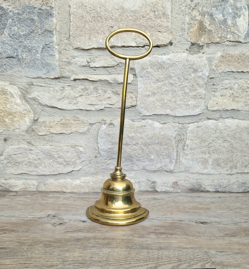 Antique English 19th Century Stepped Half-Bell Cast Brass Door Porter Door Stop