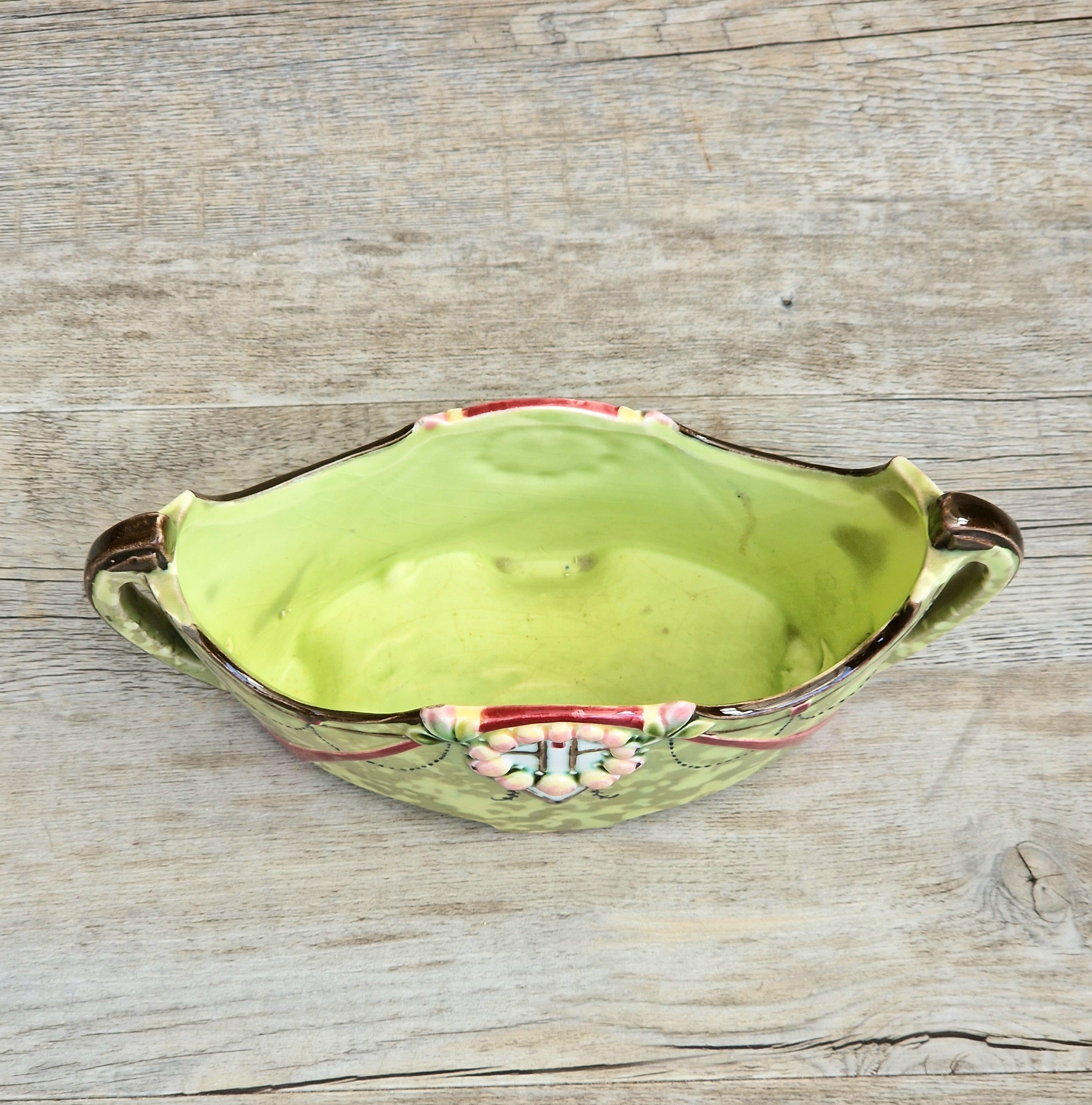 Art Nouveau Duxer Babotine Planter: Antique Hand-Painted Jardiniere