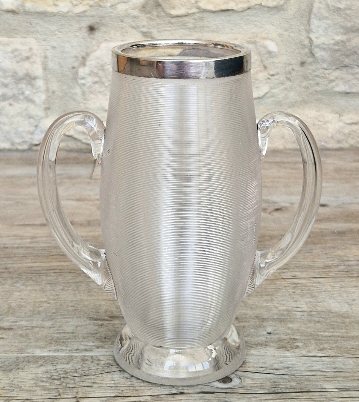 Antique Victorian Stevens & Williams Threaded Glass Twin Handled Vessel c.1900