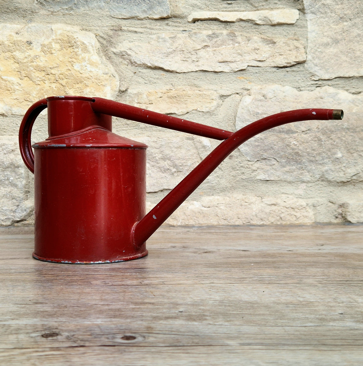 Vintage Haws Fazeley Flow Red Metal Indoor Watering Can Classic British Long Reach Plant Spout