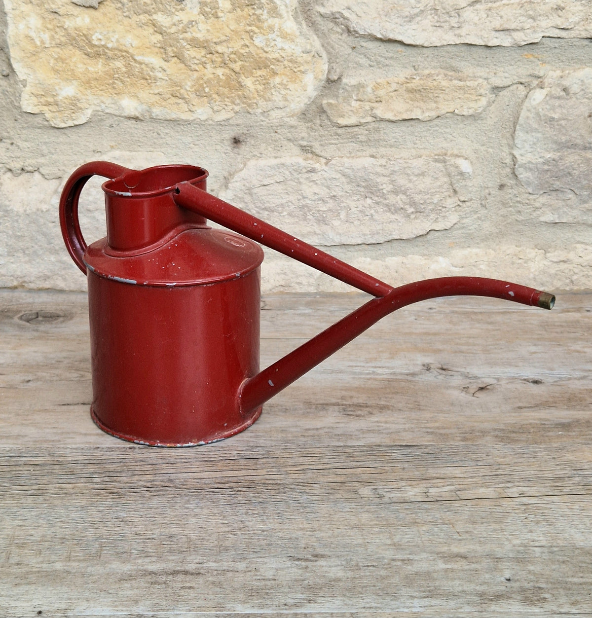 Vintage Haws Fazeley Flow Red Metal Indoor Watering Can Classic British Long Reach Plant Spout