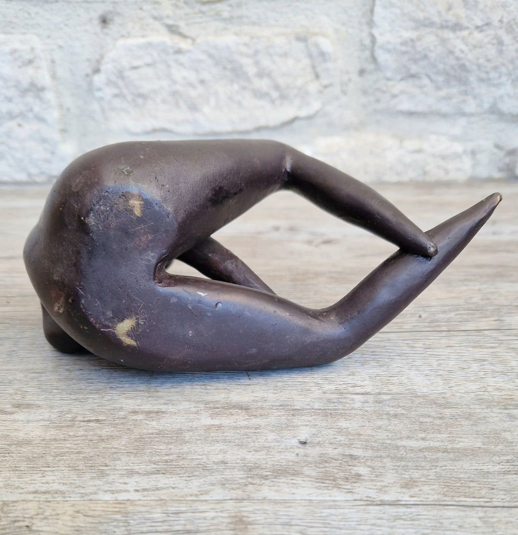 Bronze Stylised Abstract Figural Modern Art Sculpture Vintage