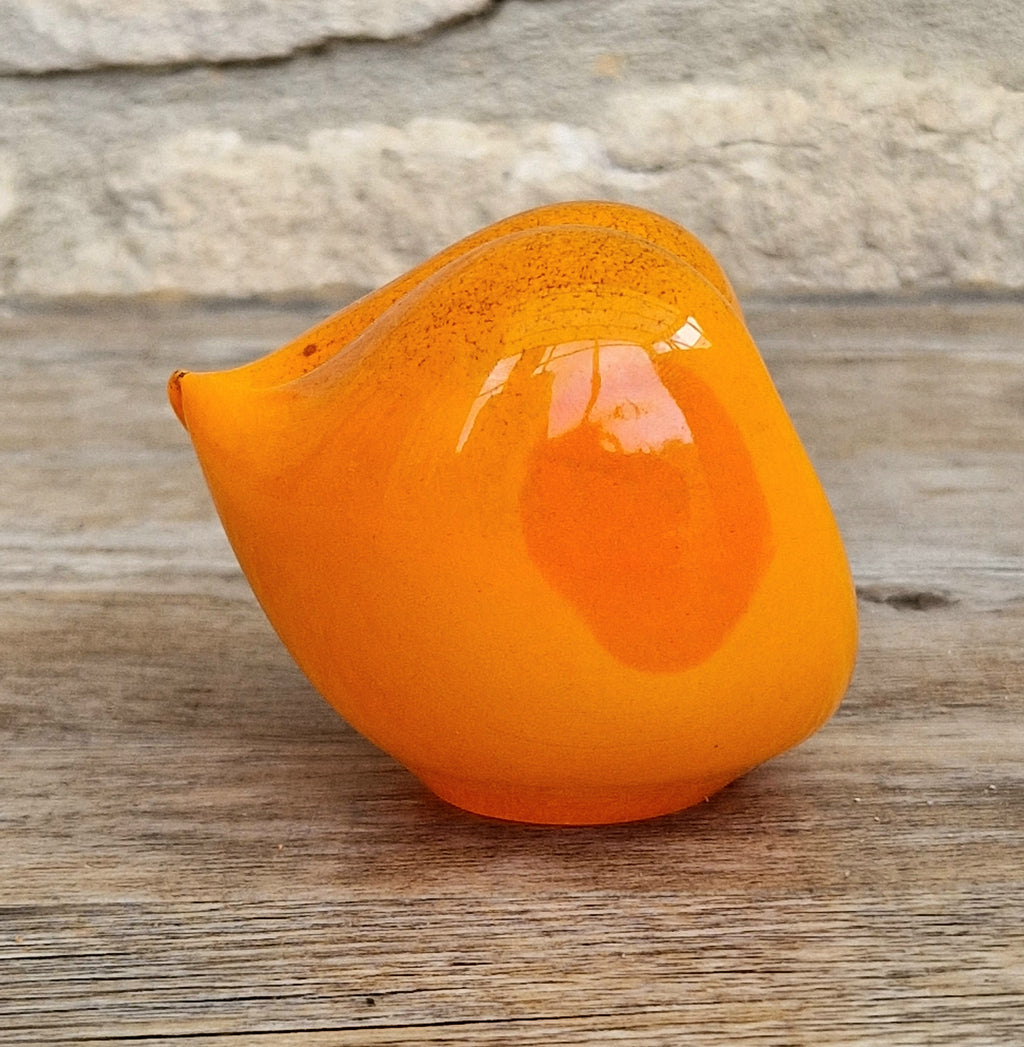 Oiva Toikka Iittala Nuutajärvi Glass Peach Paperweight Frutta Orange Fruit Figurine Finland 2000