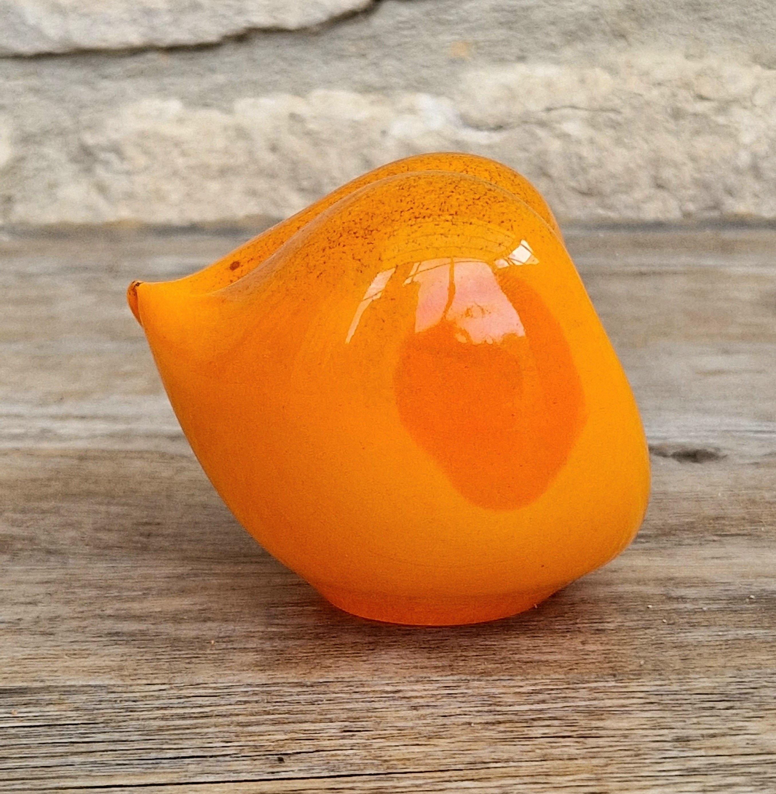 Oiva Toikka Iittala Nuutajärvi Glass Peach Paperweight Frutta Orange Fruit Figurine Finland 2000
