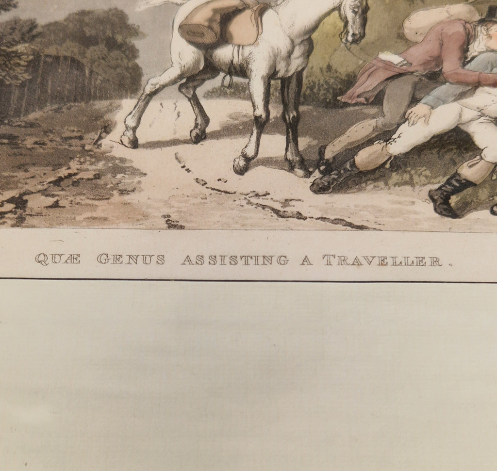 Thomas Rowlandson Lithograph Print 'Quae Genus Assisting A Traveller' Framed Wall Art