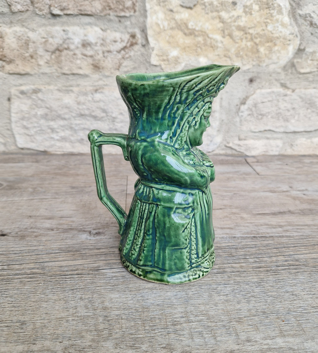 Antique Majolica Toby Jug: 19th Century English Lady Toper