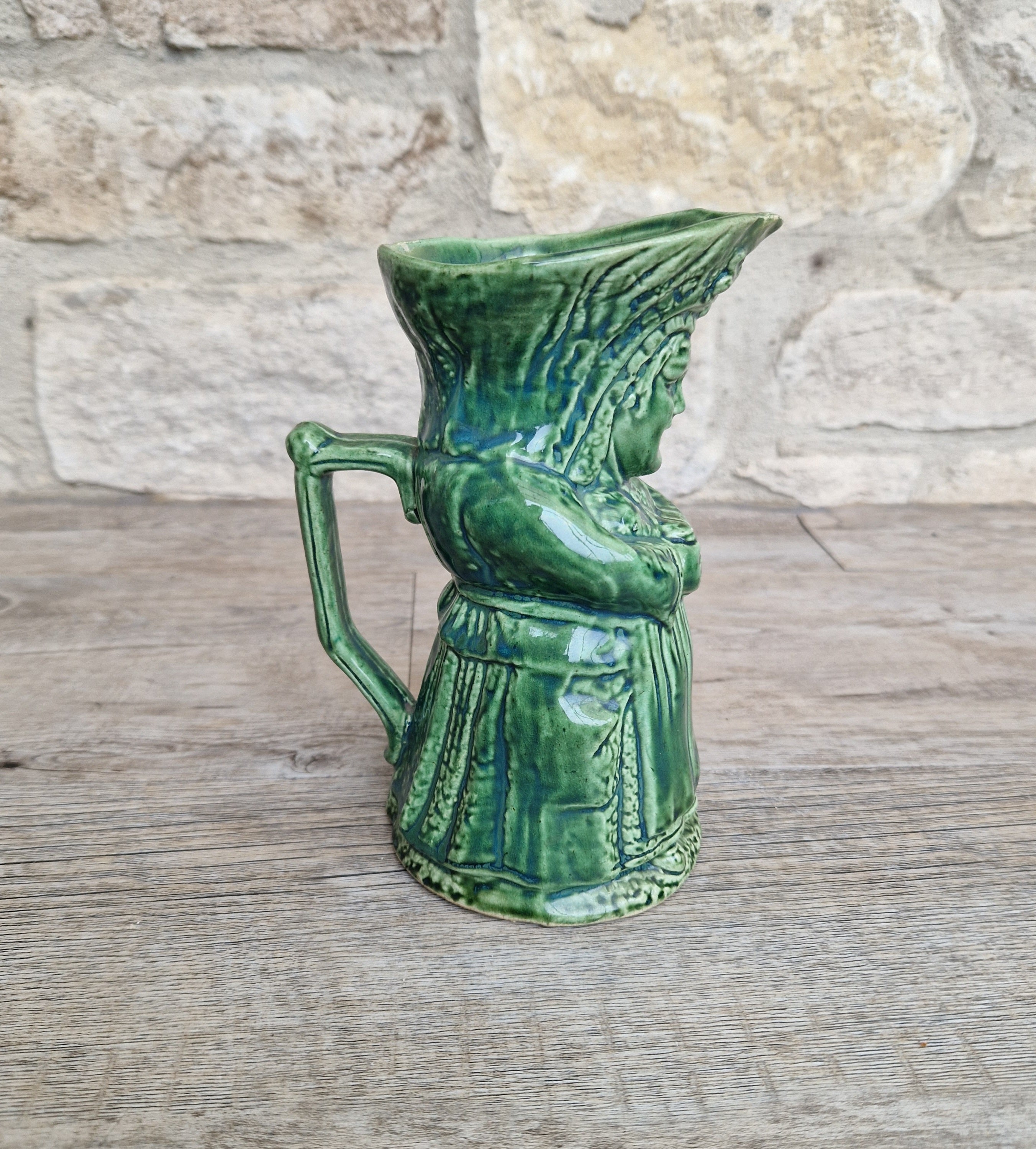 Antique Majolica Toby Jug: 19th Century English Lady Toper