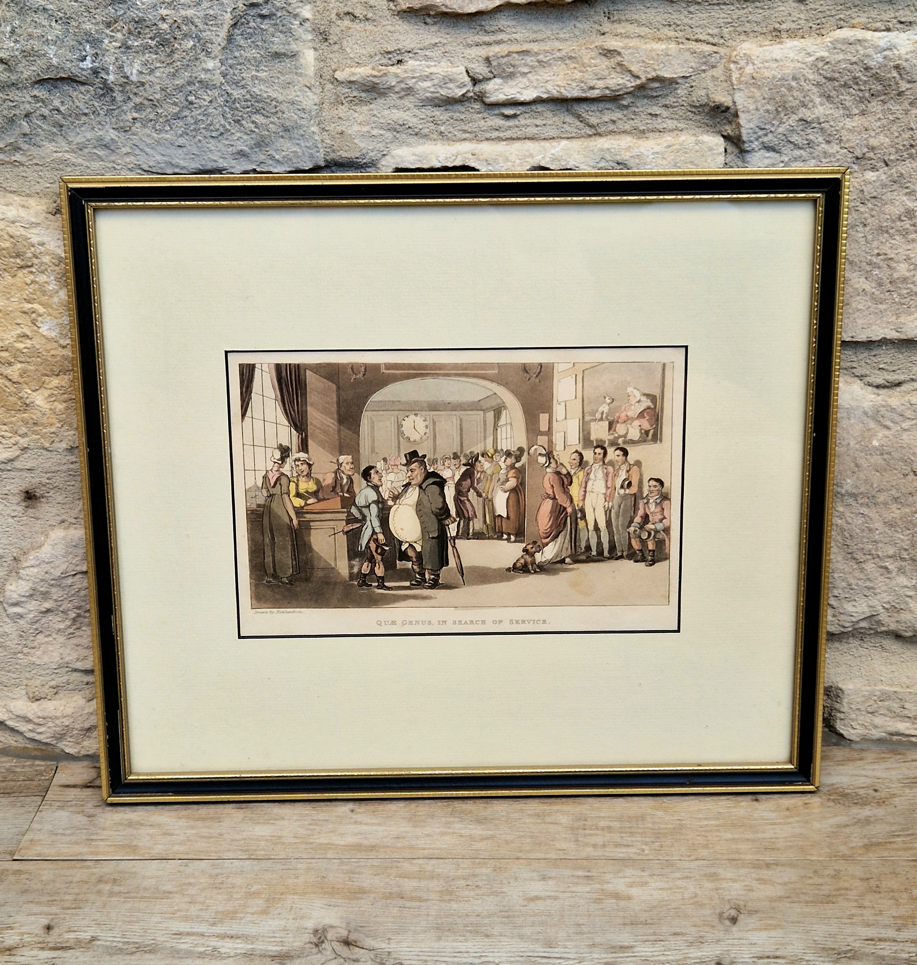 Thomas Rowlandson Lithograph Print 'Quae Genus, In Search Of Service' Framed Wall Art