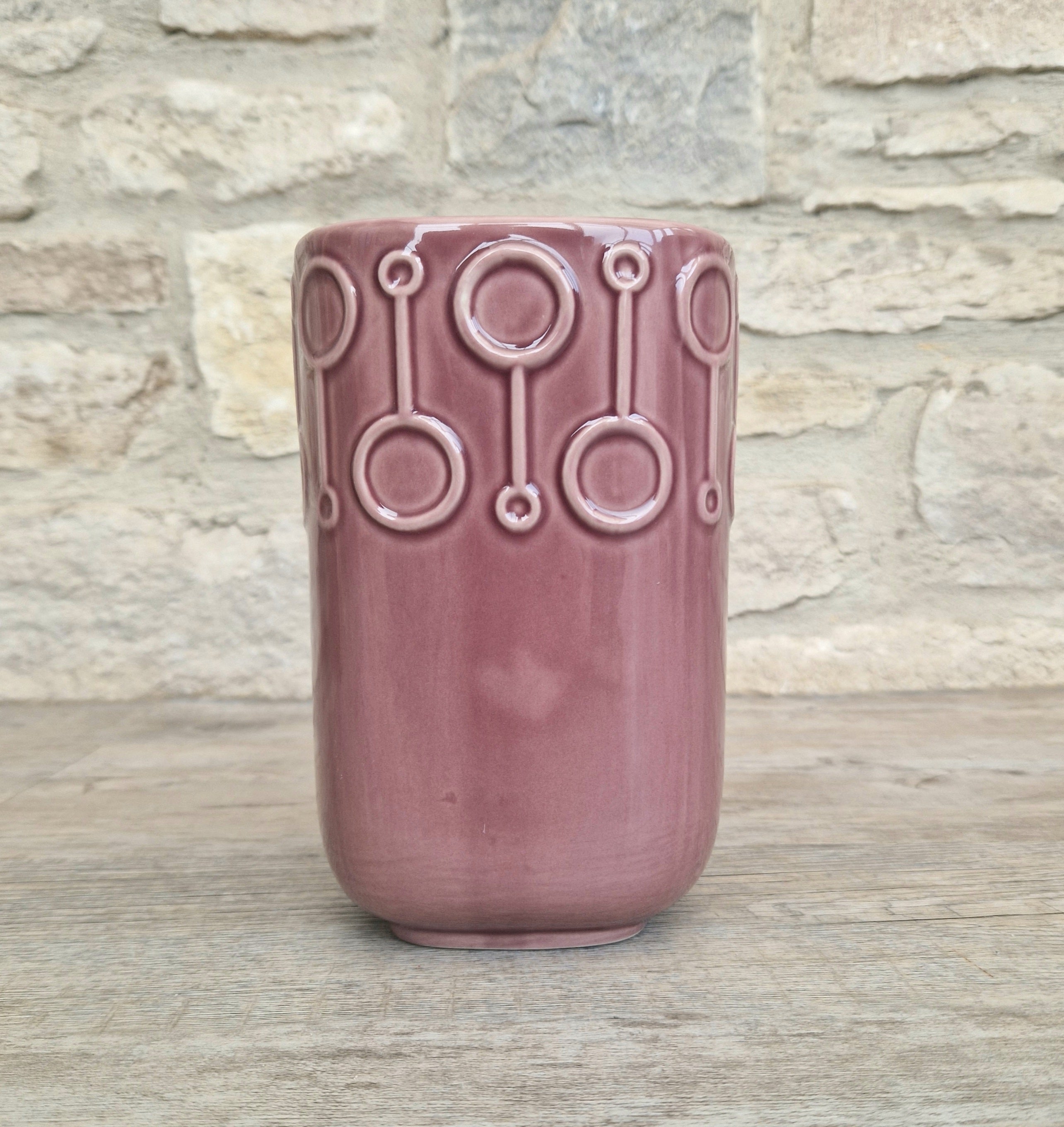 Vintage Pink Flower Vase IKEA Scandinavian Design, 7" Tall