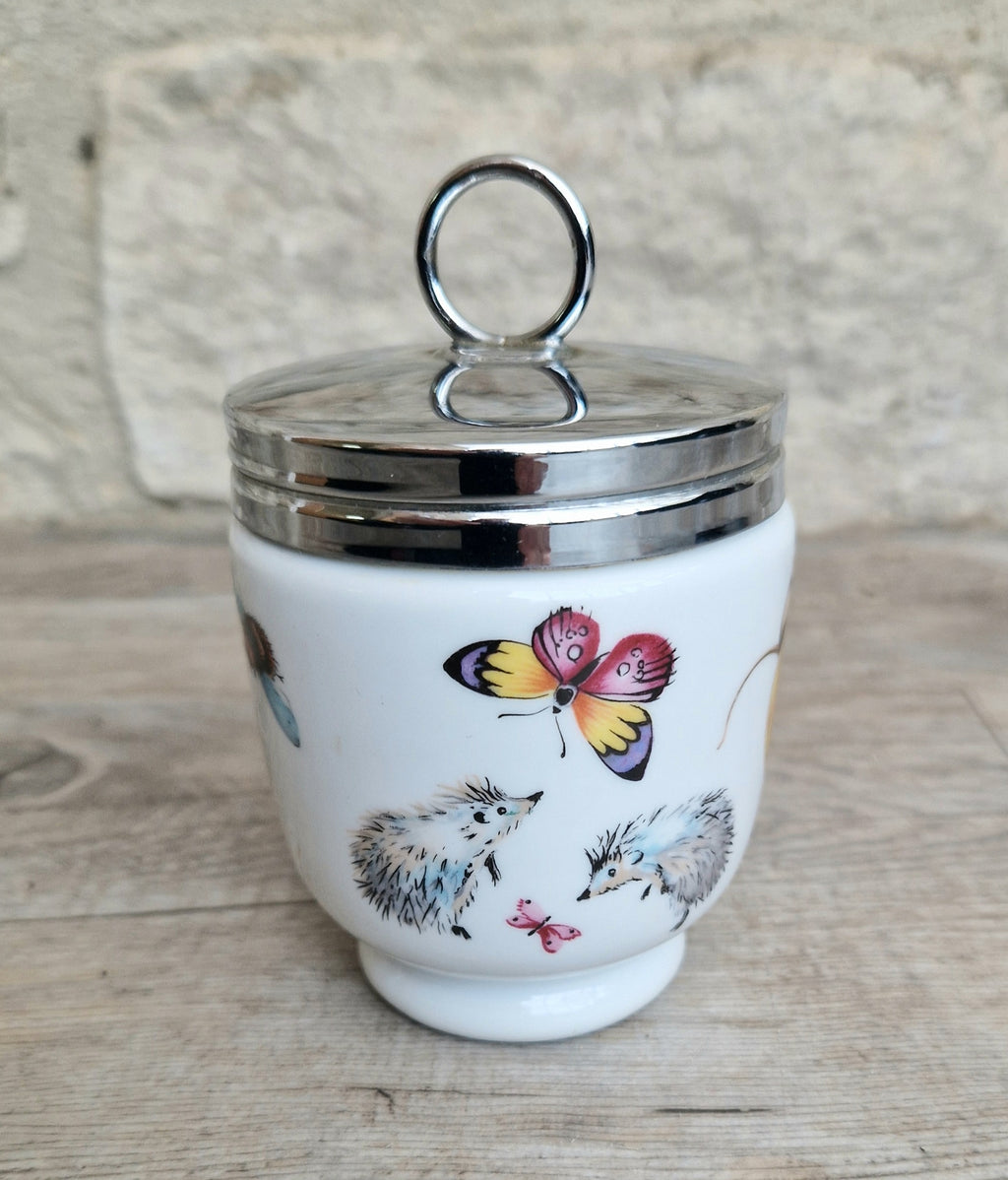 Vintage Royal Worcester Double Egg Coddler A Skipperty Tale Bunny & Bee Made in England