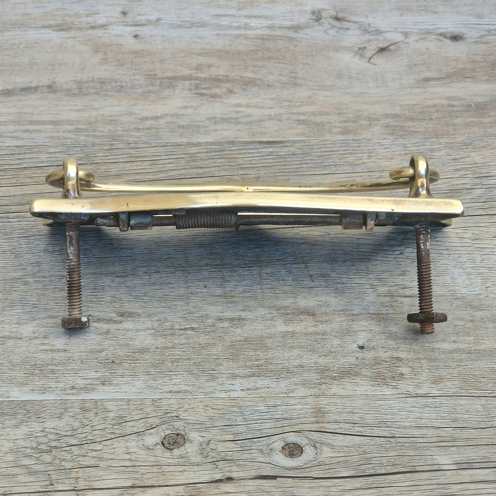 Art Deco Antique Brass Letterbox Plate Door Knocker Original Bolts 18cm