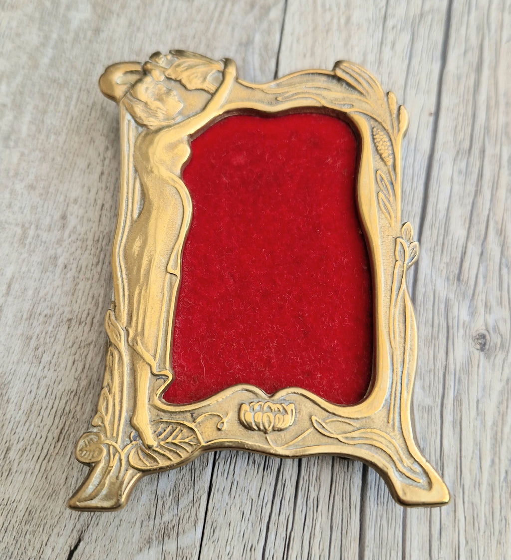 Pair of Art Deco Small Solid Brass Photo Frames