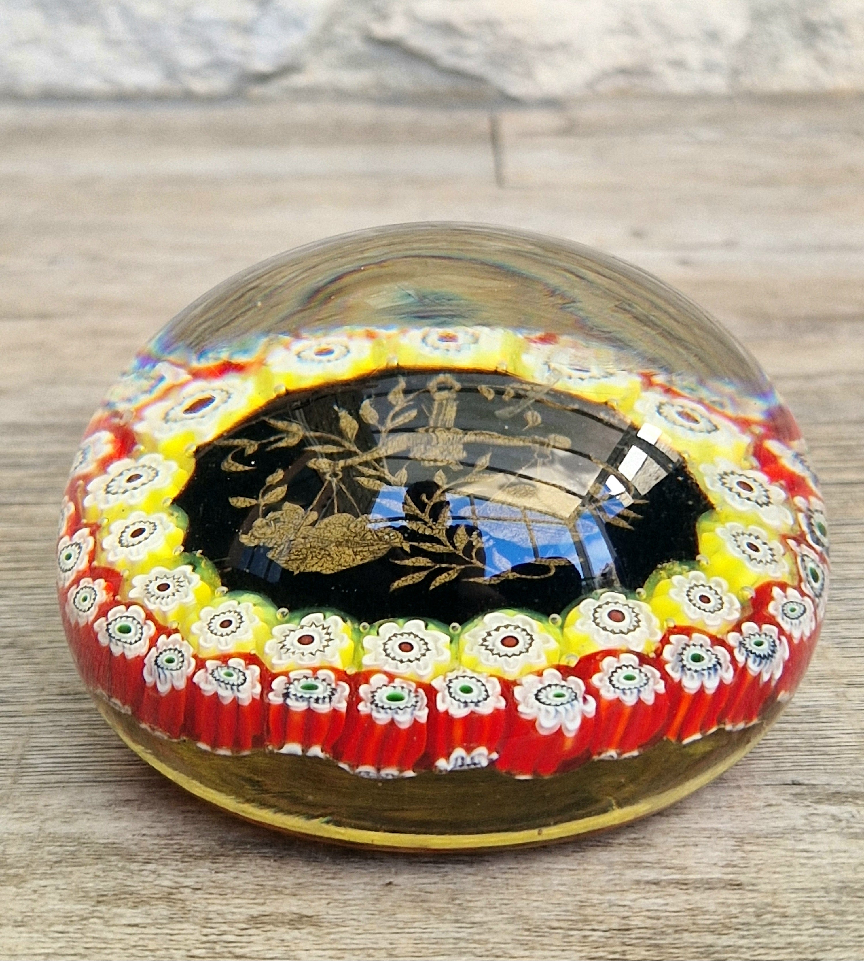 Libra Astrological Murano Art Glass Paperweight Ferro & Lazzarini 1980 Italy