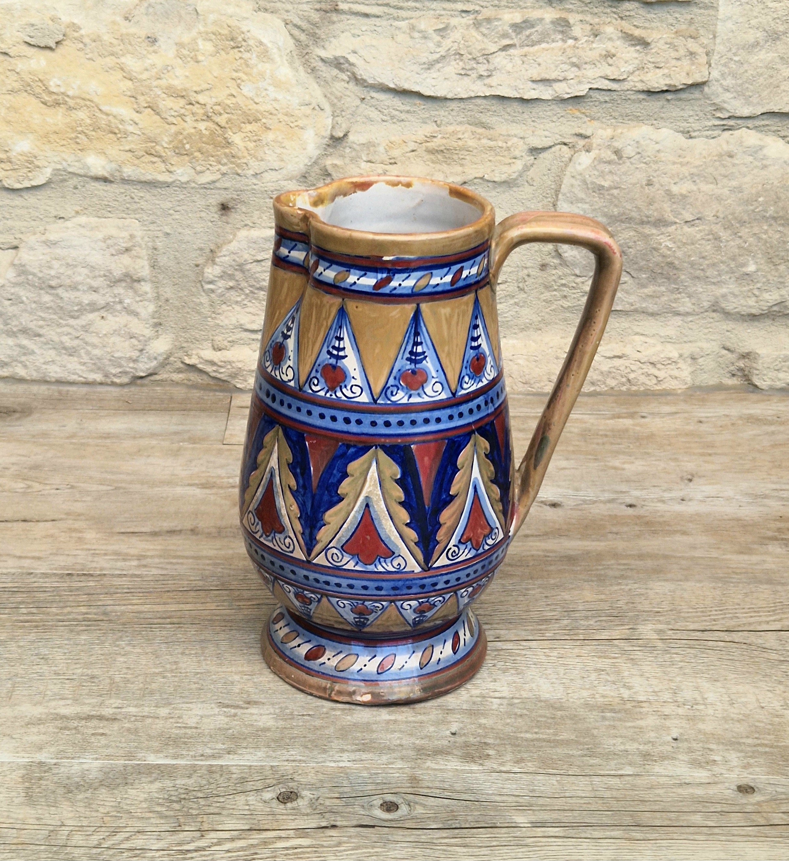 Art Deco Alberto Rubboli Italian Majolica Pitcher Jug Gualdo Tadino Italy Antique 1920