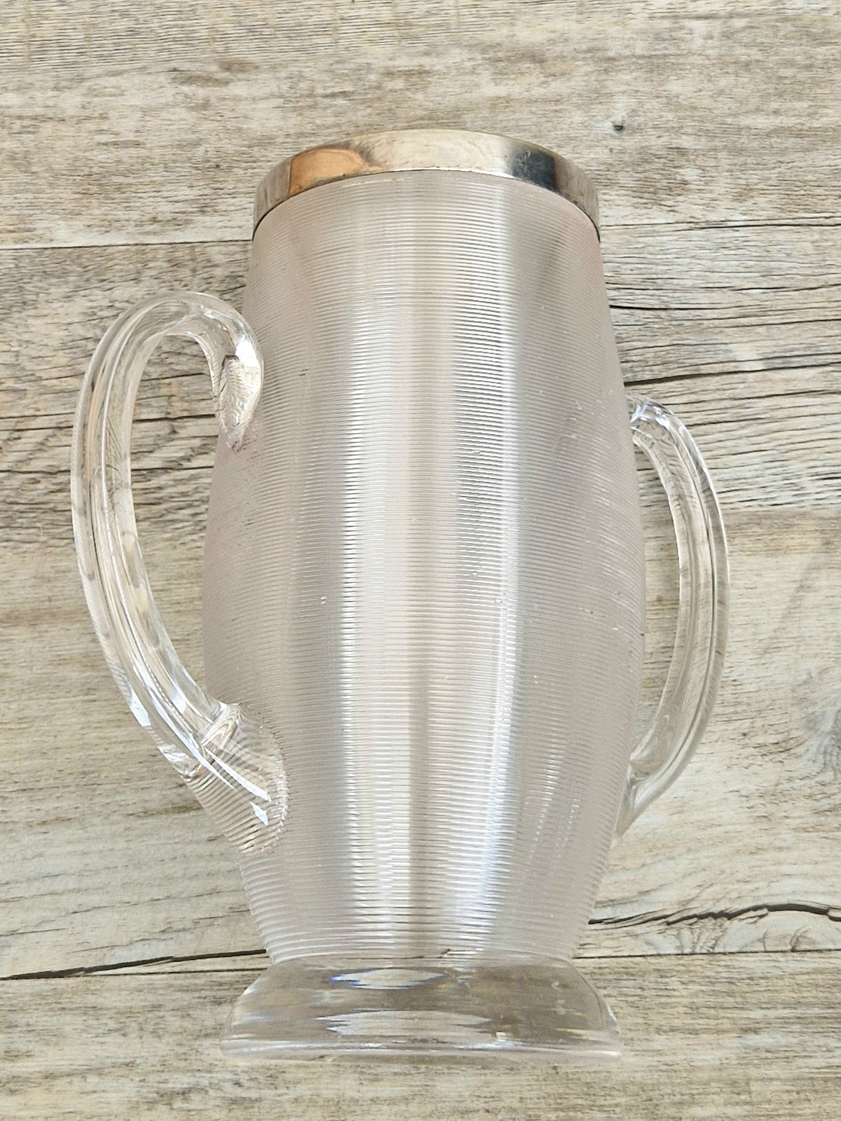 Antique Victorian Stevens & Williams Threaded Glass Twin Handled Vessel c.1900